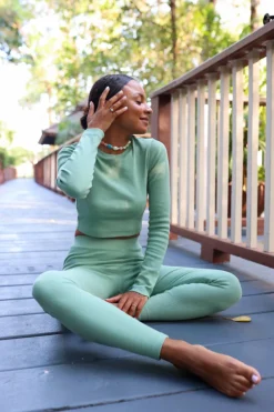 Bluzka Kisha Long Sleeve Smoke Mint