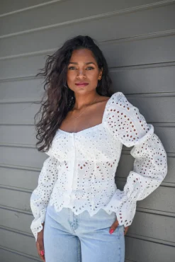 Bluzka Roseline White Lace
