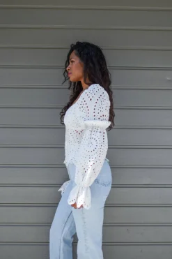 Bluzka Roseline White Lace