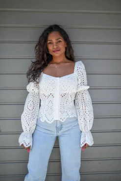 Bluzka Roseline White Lace