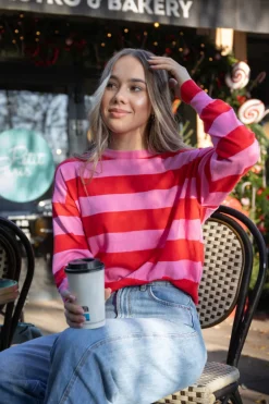 Sweter Lizzie Long Pink - Red